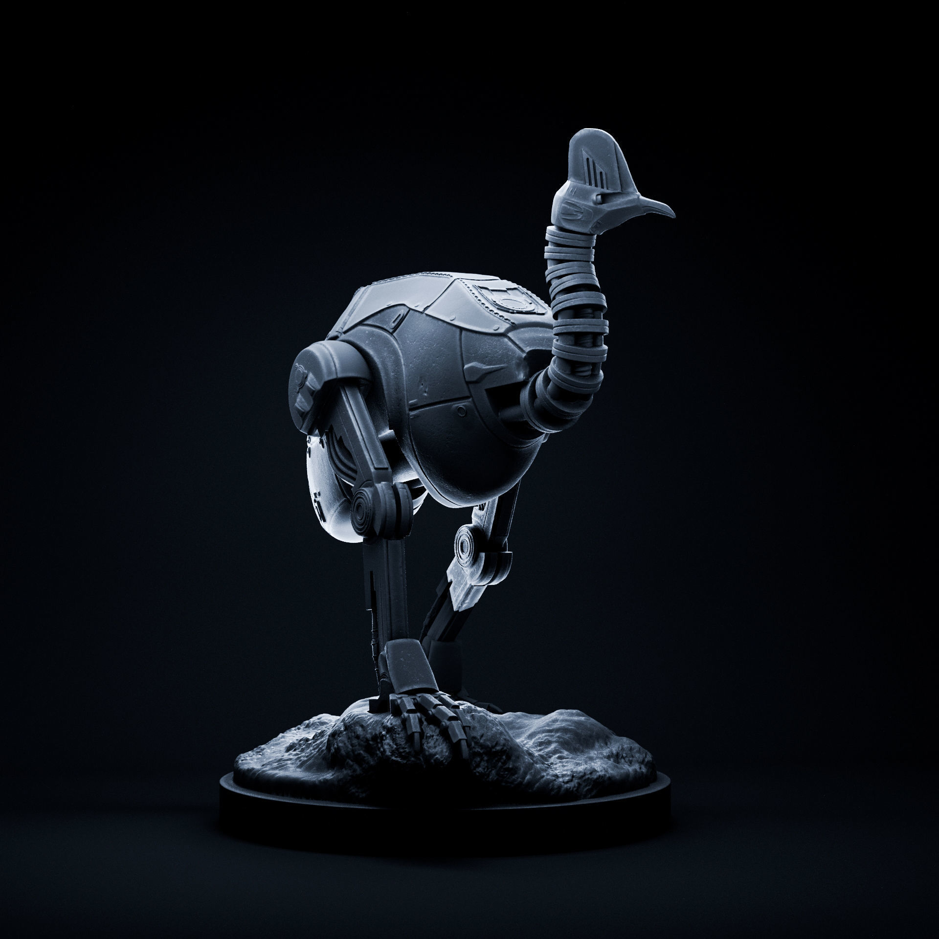 Cassowary mecha robot 32mm scale pre-supported 3D print model_4