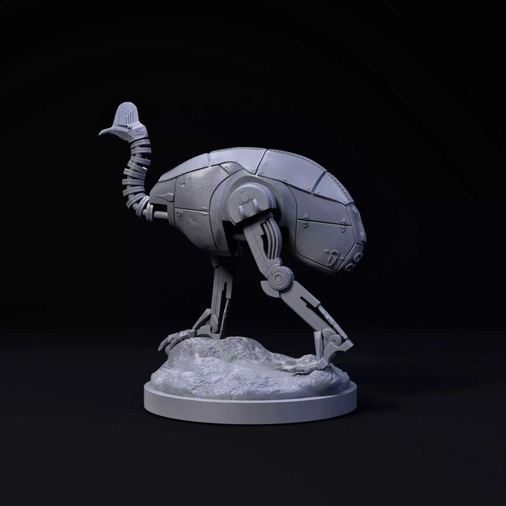 Cassowary mecha robot 32mm scale pre-supported 3D print model_0