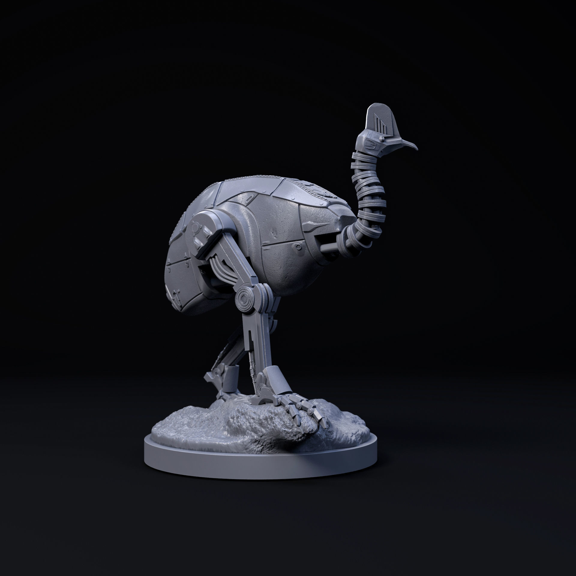 Cassowary mecha robot 32mm scale pre-supported 3D print model_2