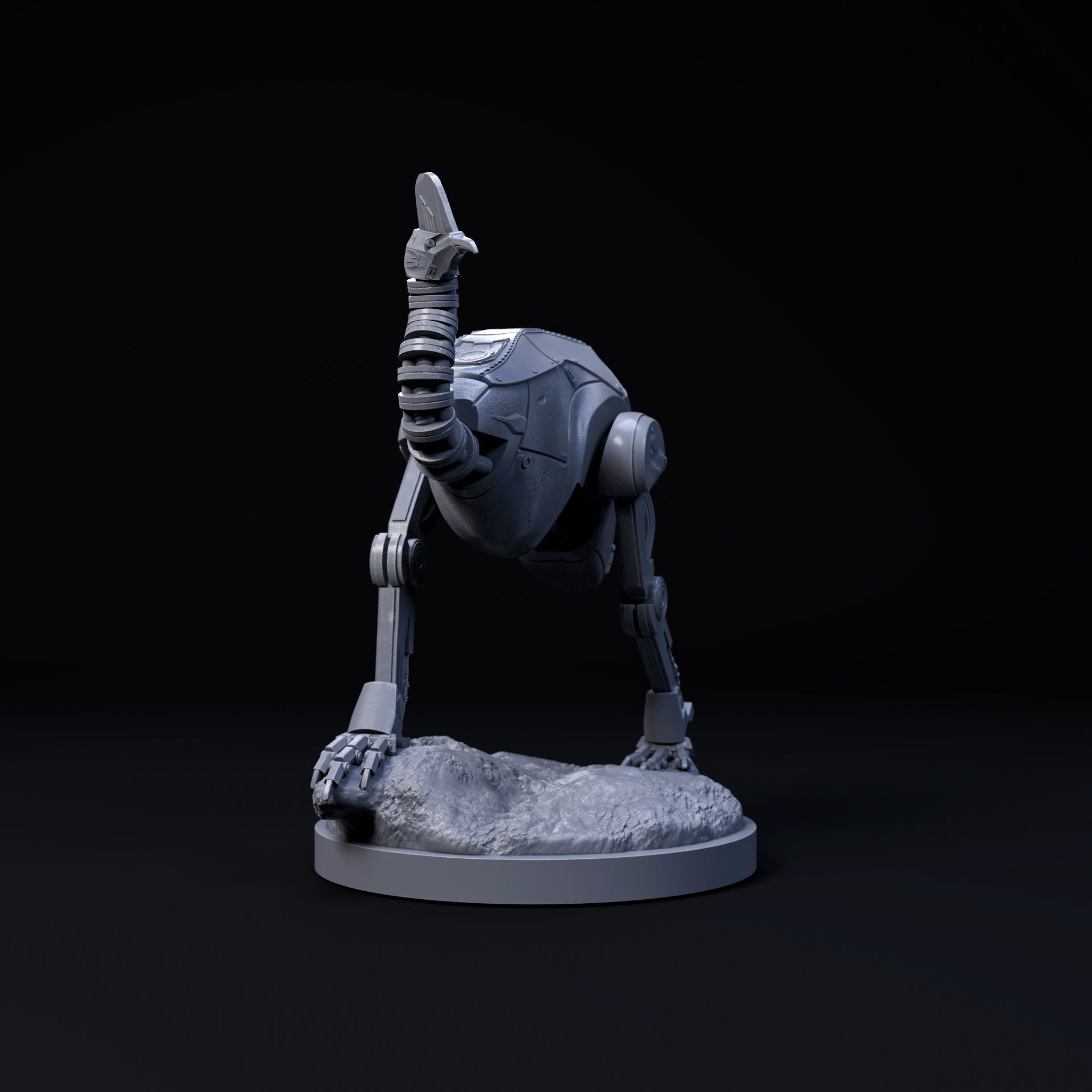 Cassowary mecha robot 32mm scale pre-supported 3D print model_1