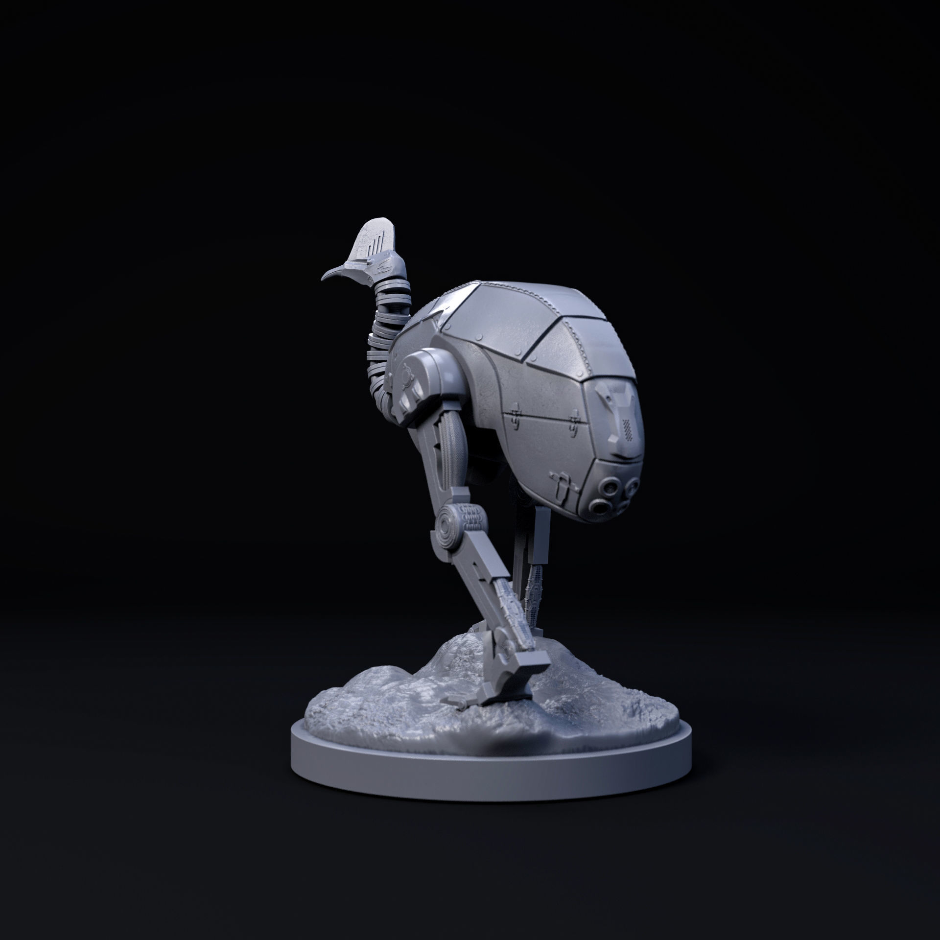 Cassowary mecha robot 32mm scale pre-supported 3D print model_3
