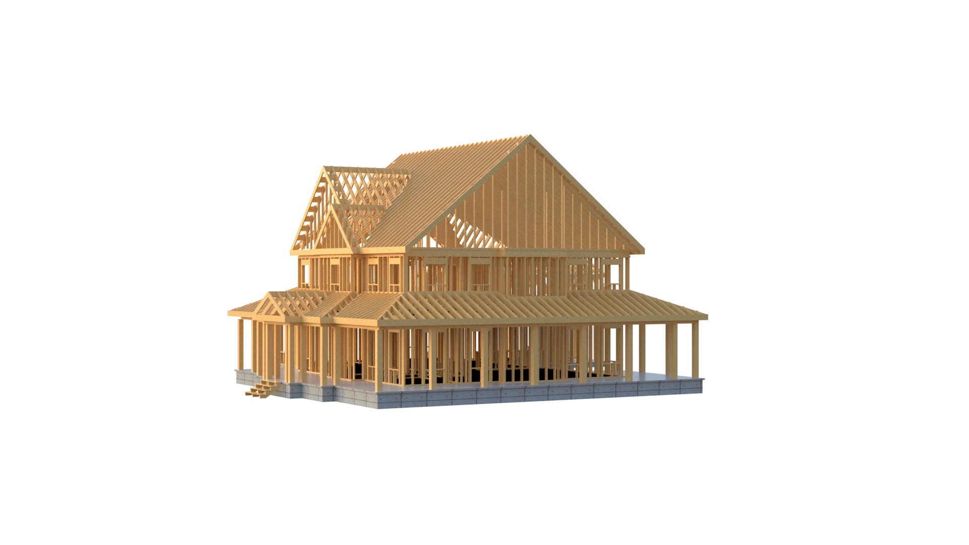 House Framework Construction 3D model_4