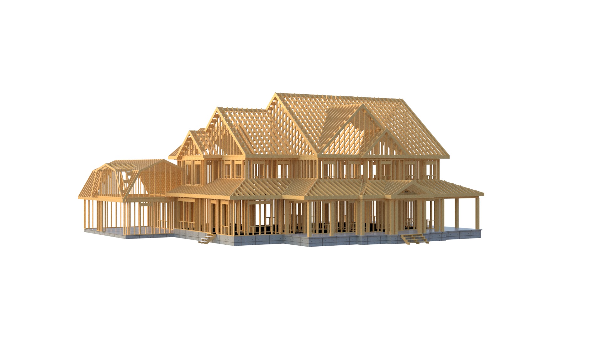 House Framework Construction 3D model_2