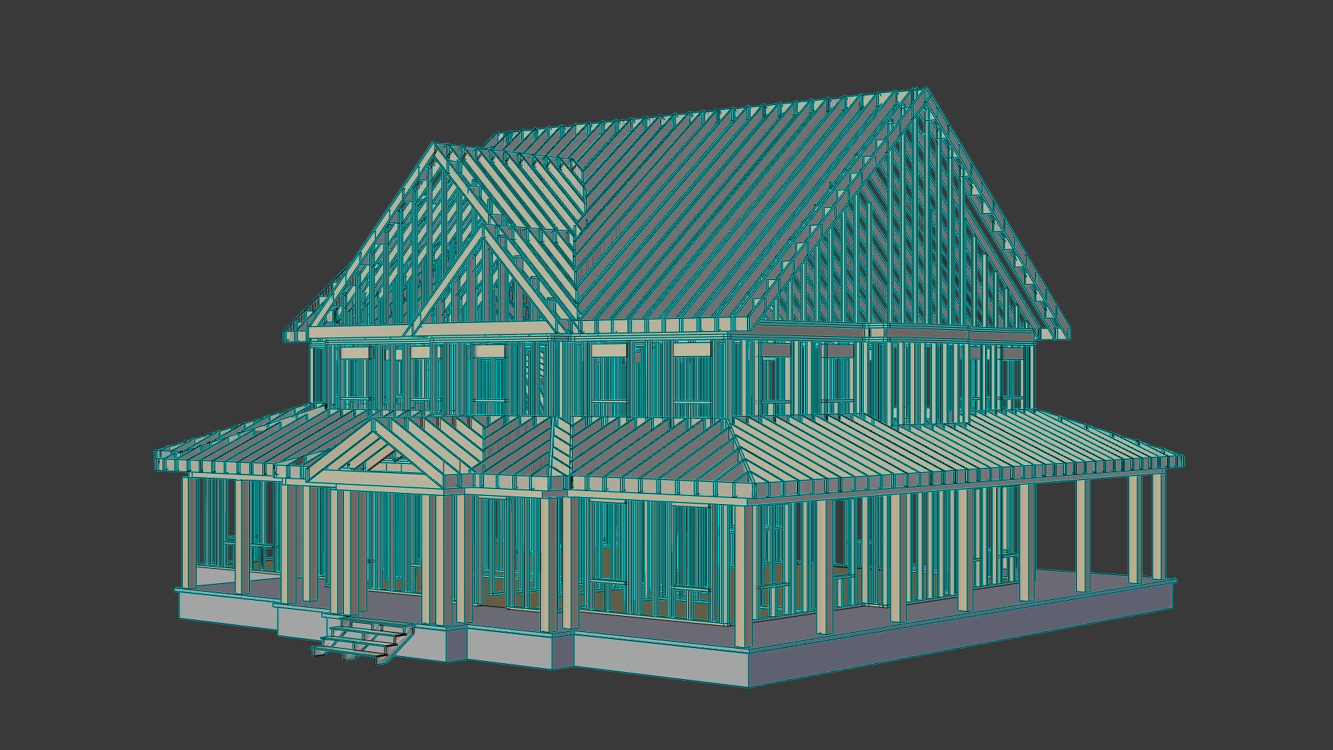 House Framework Construction 3D model_7