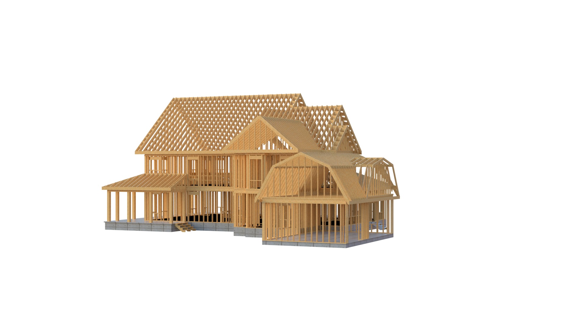 House Framework Construction 3D model_5