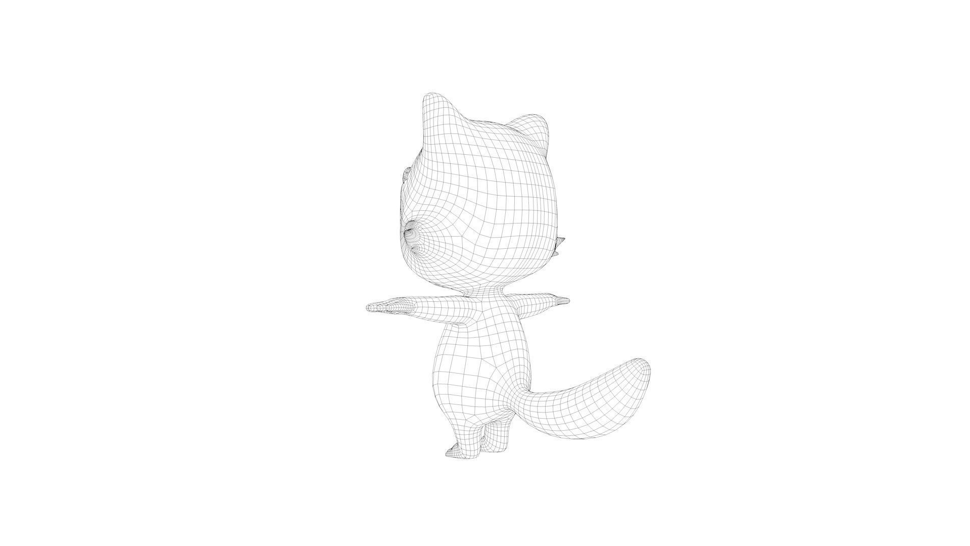 Cartoon Raccoon Low-poly 3D model_16