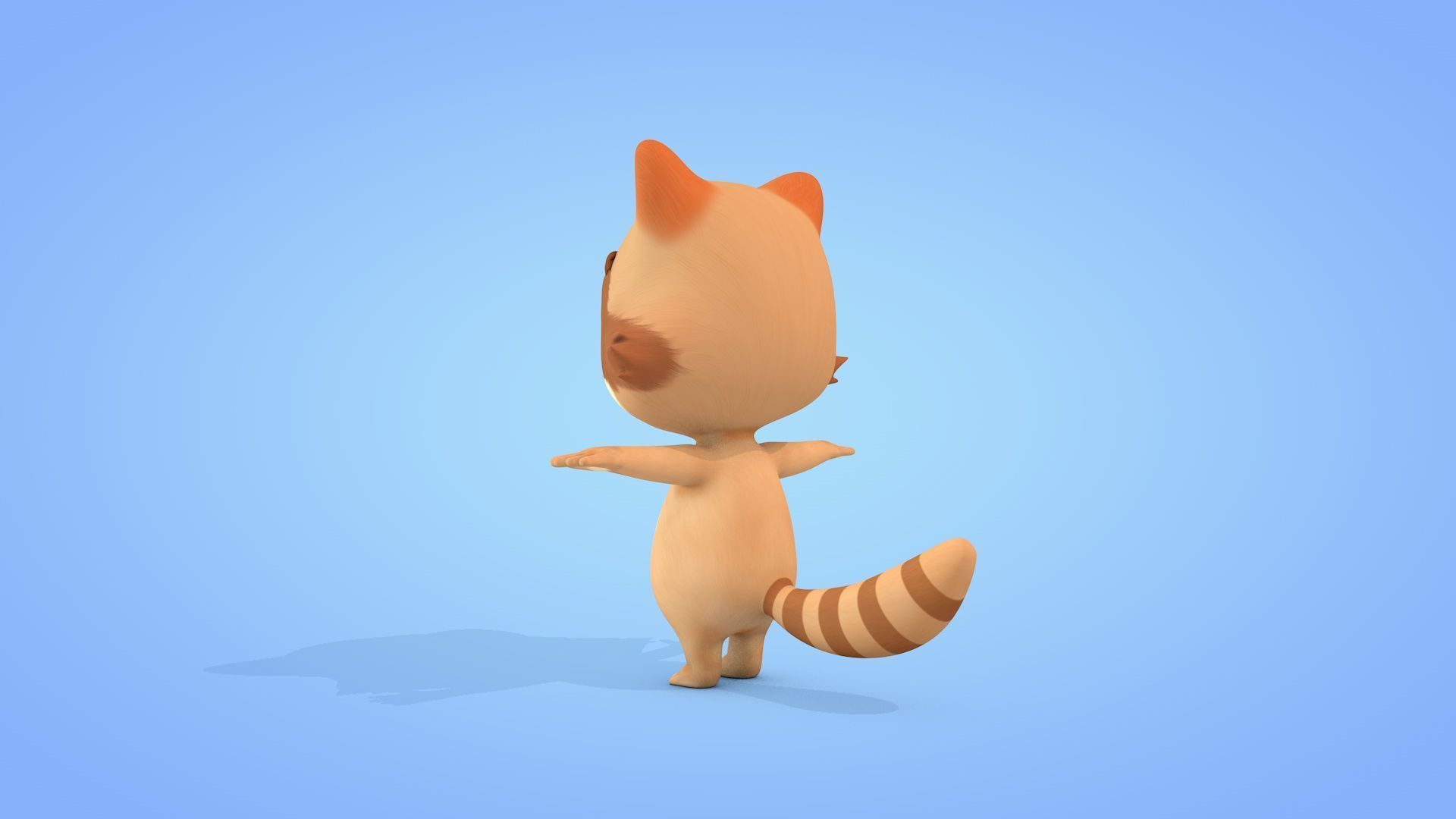 Cartoon Raccoon Low-poly 3D model_3
