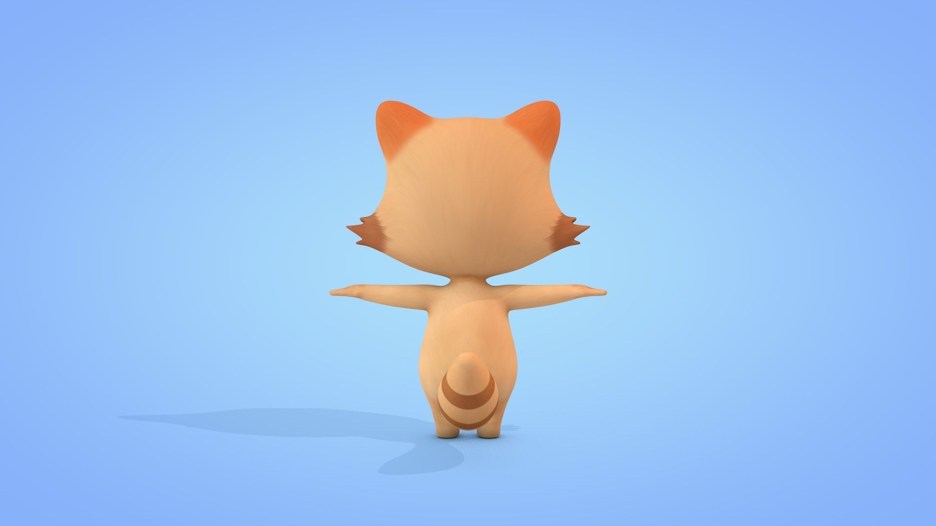 Cartoon Raccoon Low-poly 3D model_4