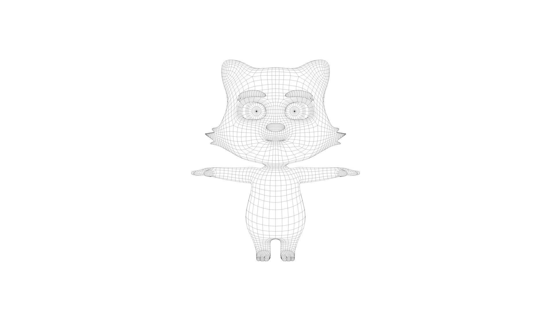 Cartoon Raccoon Low-poly 3D model_13