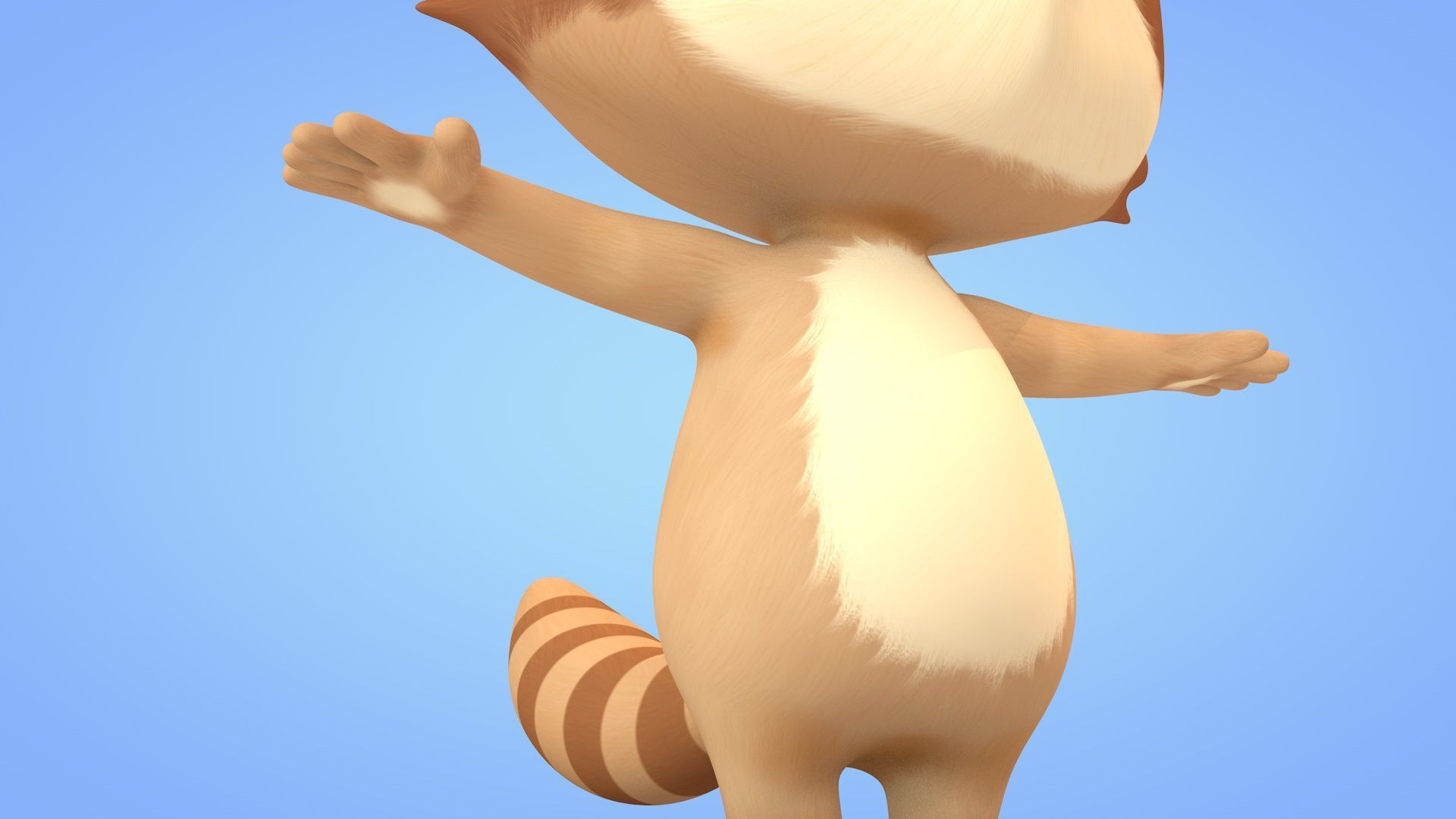 Cartoon Raccoon Low-poly 3D model_9