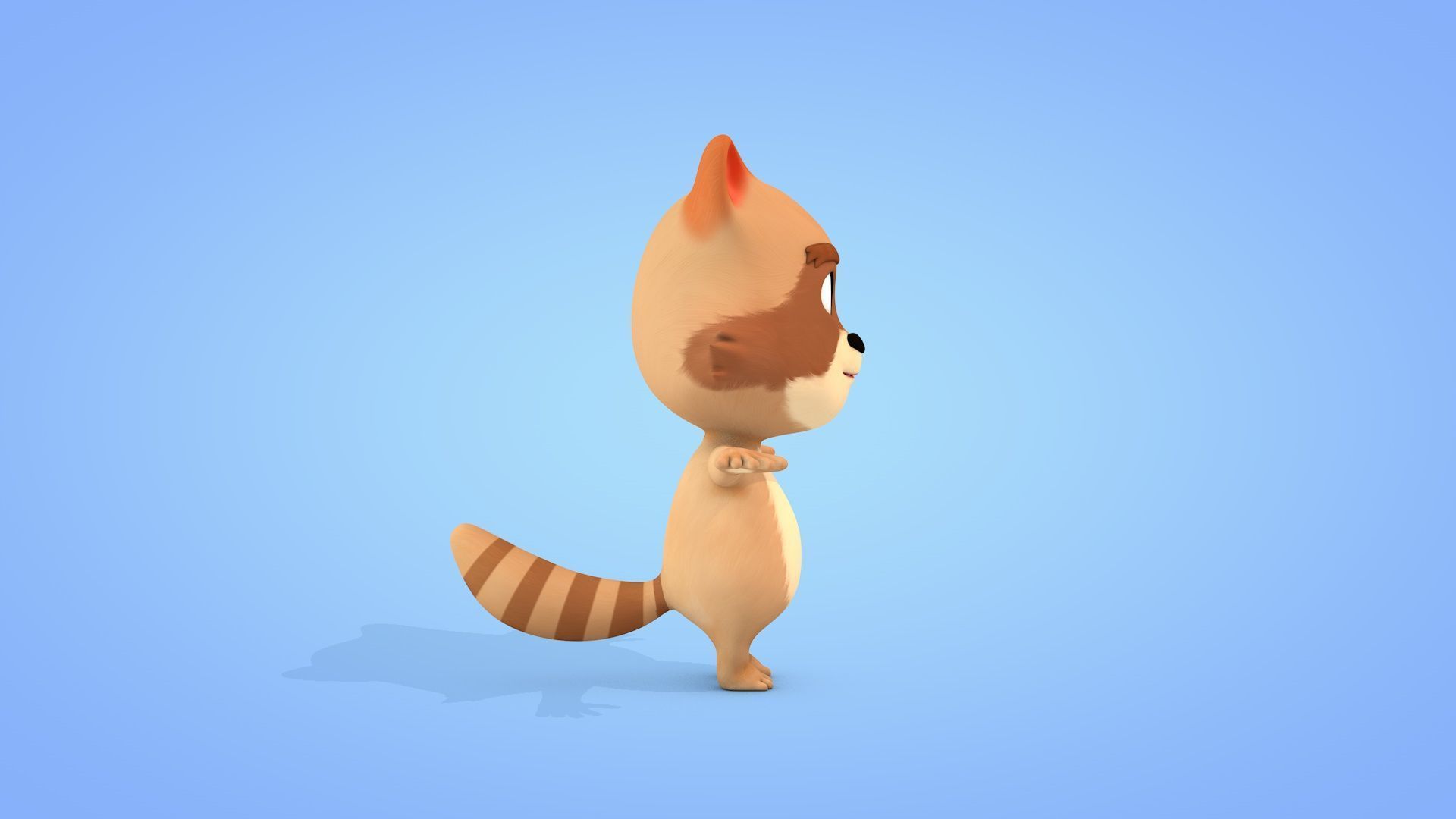 Cartoon Raccoon Low-poly 3D model_6