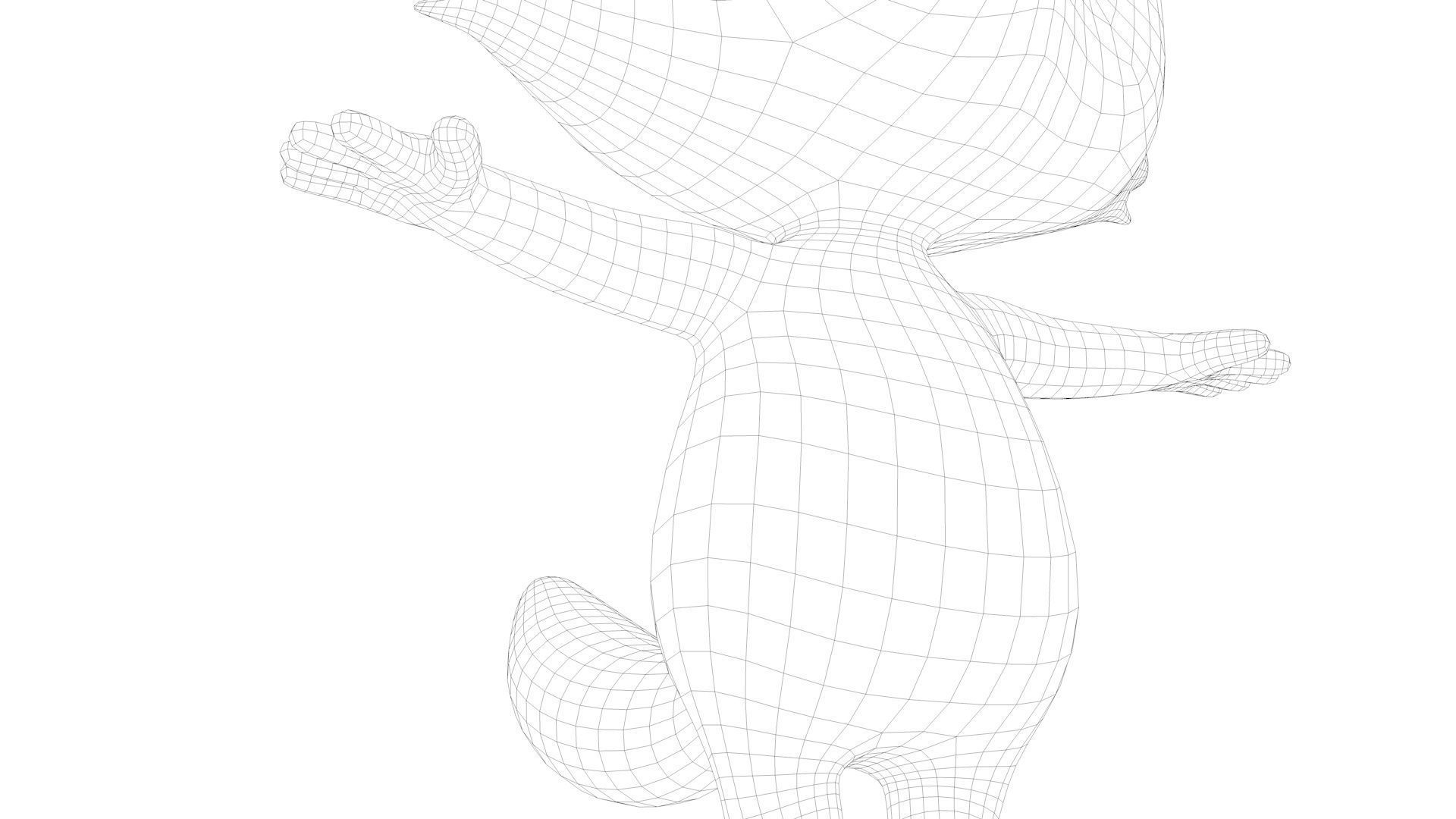 Cartoon Raccoon Low-poly 3D model_21