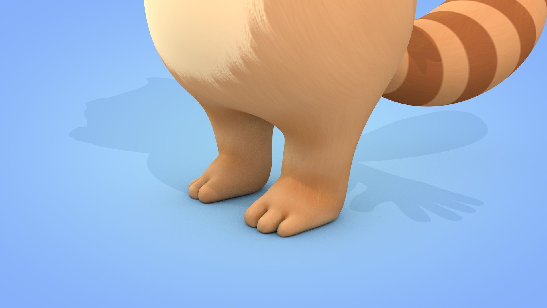 Cartoon Raccoon Low-poly 3D model_10