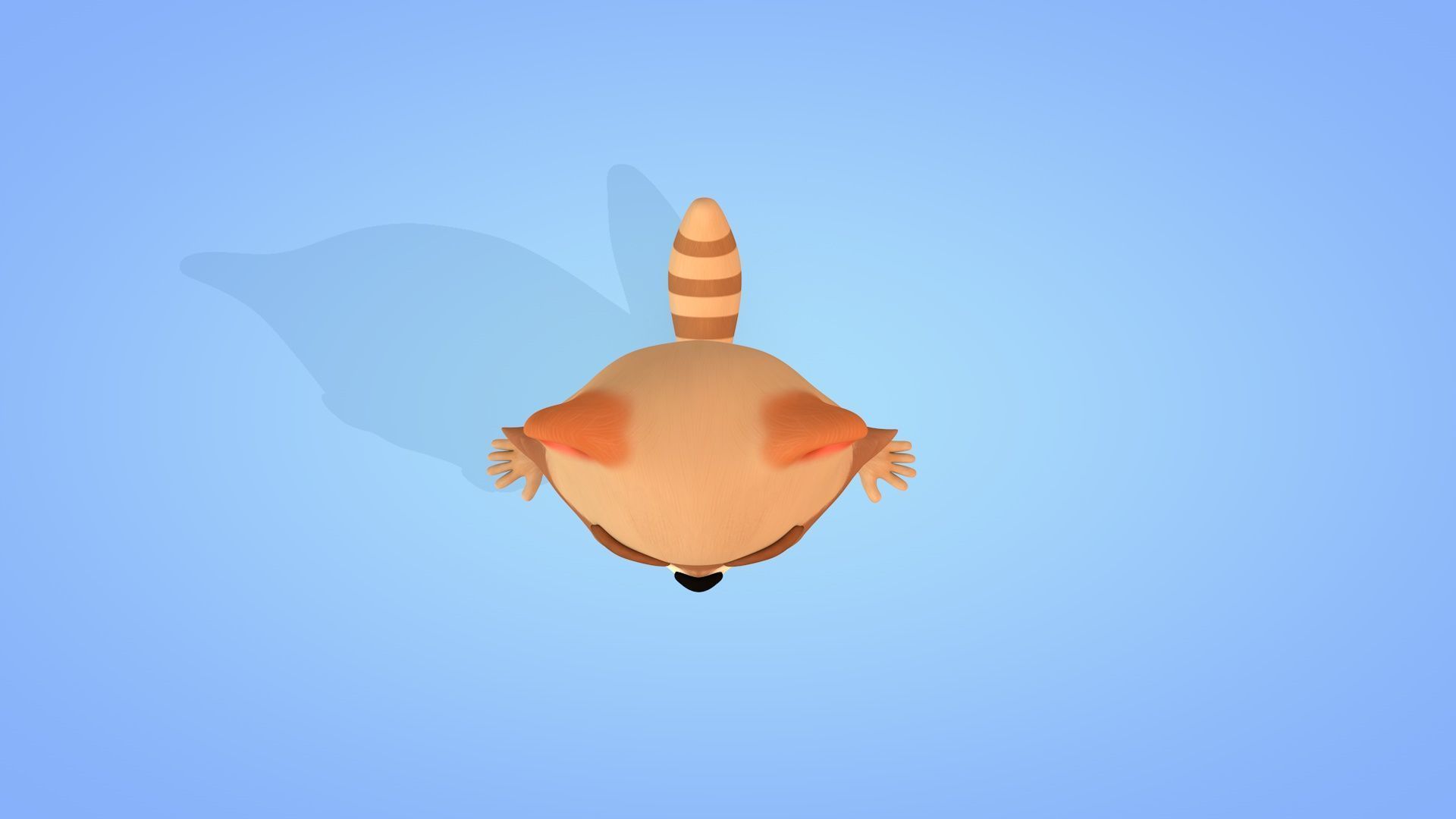 Cartoon Raccoon Low-poly 3D model_7