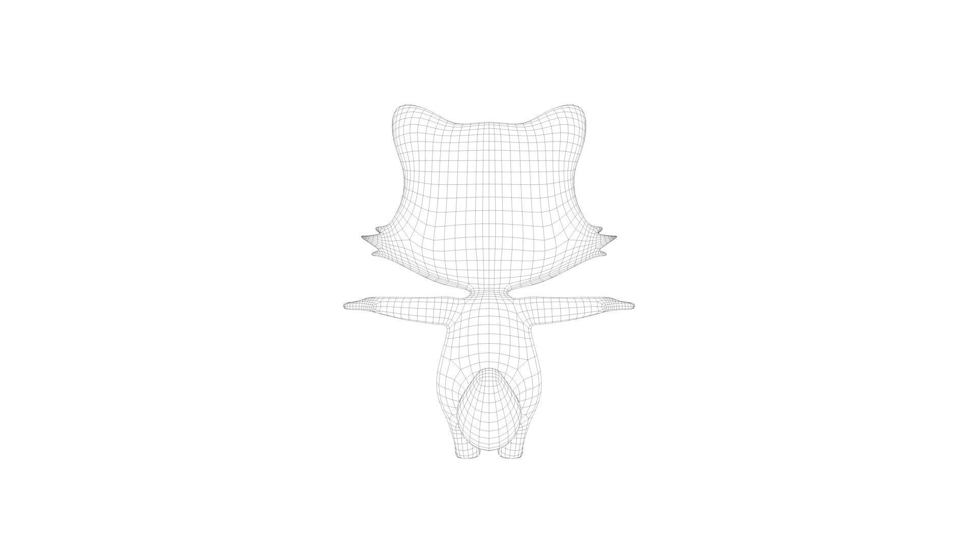 Cartoon Raccoon Low-poly 3D model_17