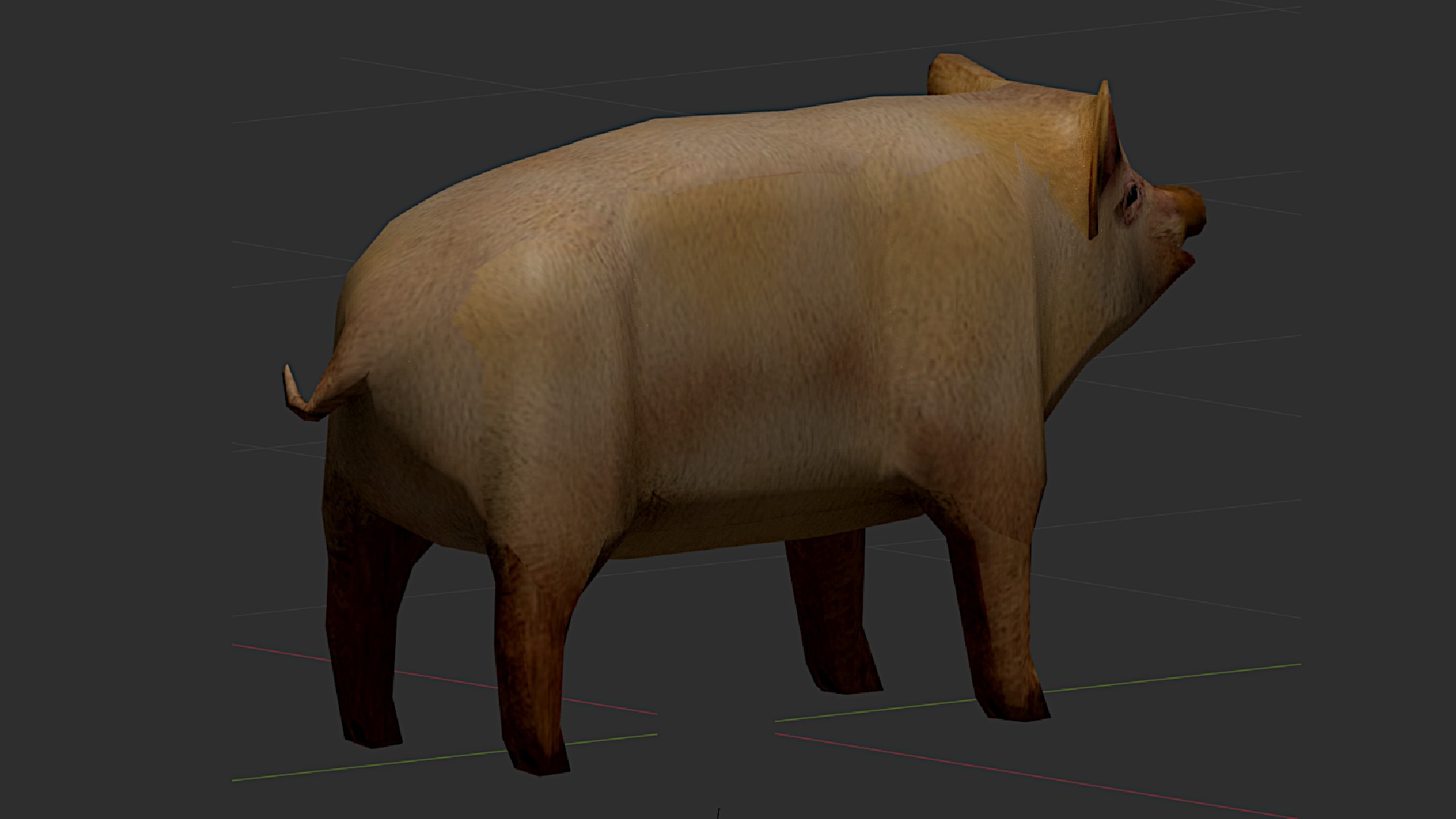 Low poly pig Low-poly 3D model_2