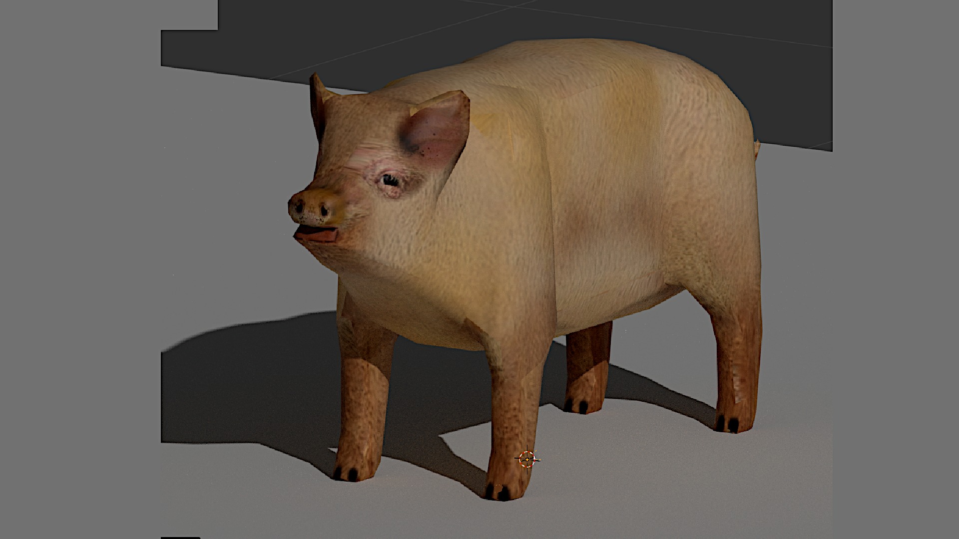 Low poly pig Low-poly 3D model_1