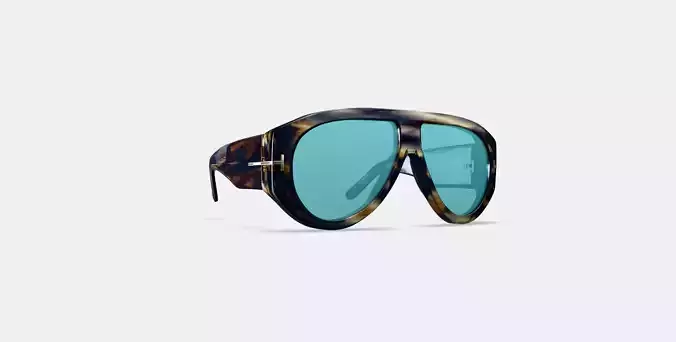 TOM FORD BRONSON DARK HAVANA BLUE 3D model