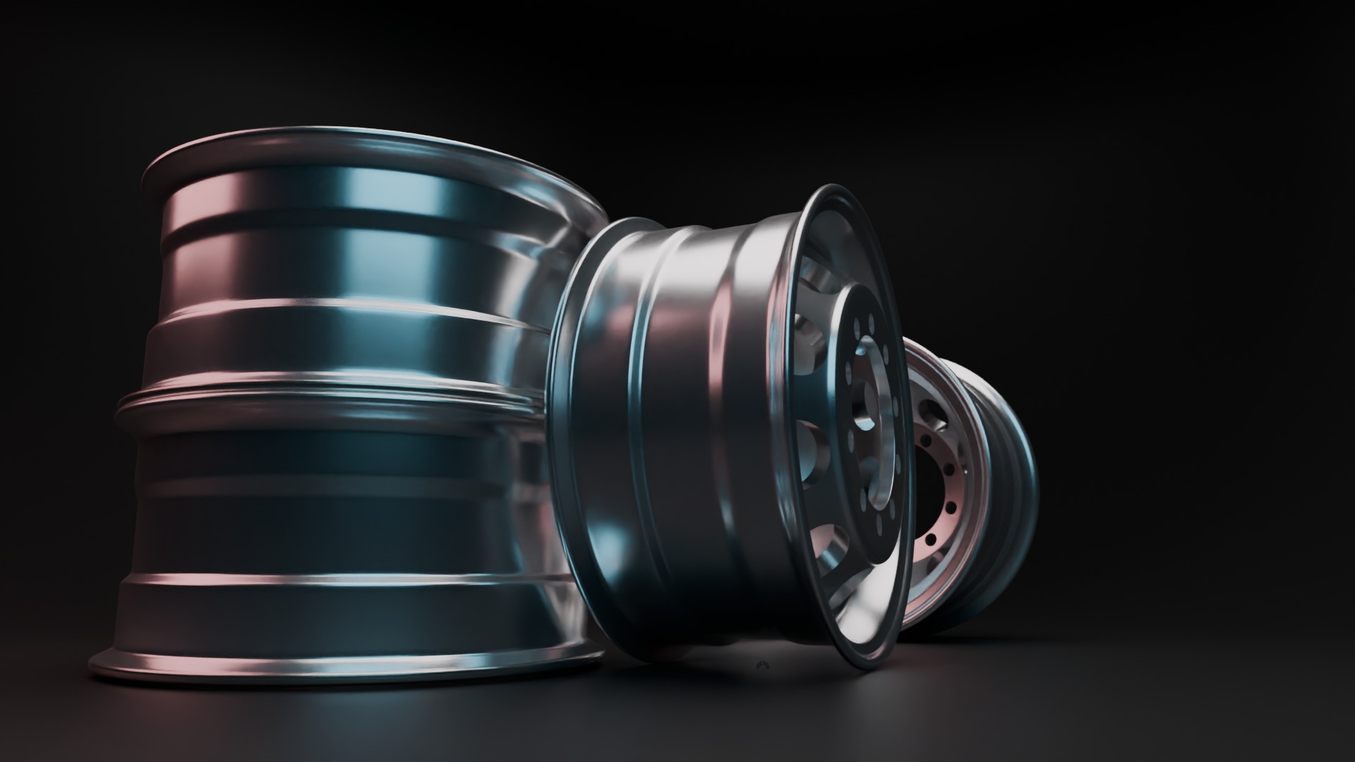 car wheel set Low-poly 3D model Low-poly 3D model_2