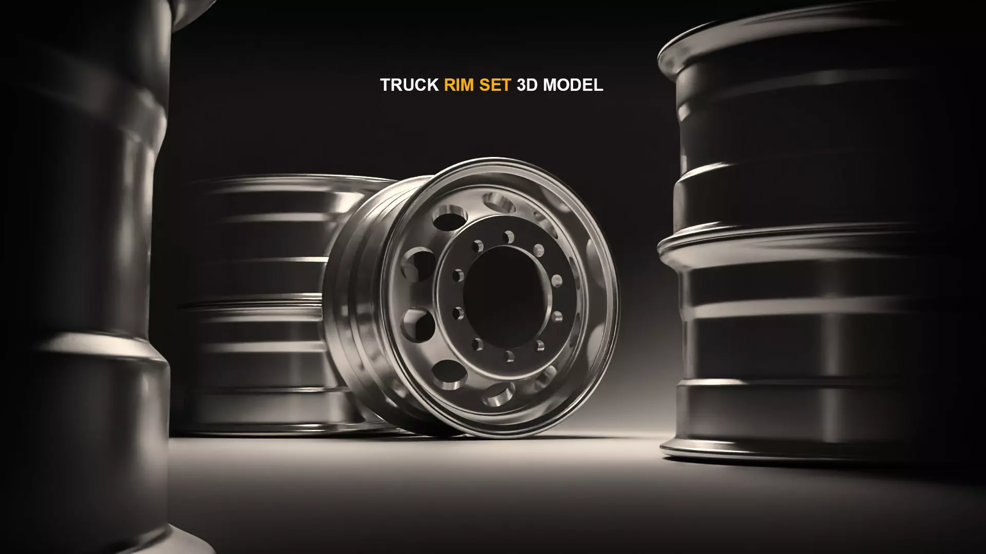 car wheel set Low-poly 3D model Low-poly 3D model_0