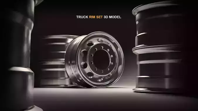 car wheel set Low-poly 3D model