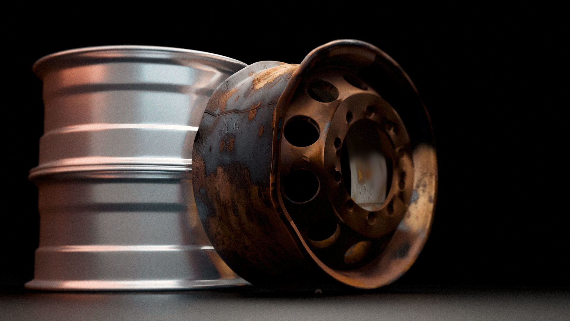 car wheel set Low-poly 3D model Low-poly 3D model_5