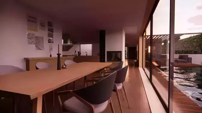 Modern House with Pool and Garden - ArchiCAD Project