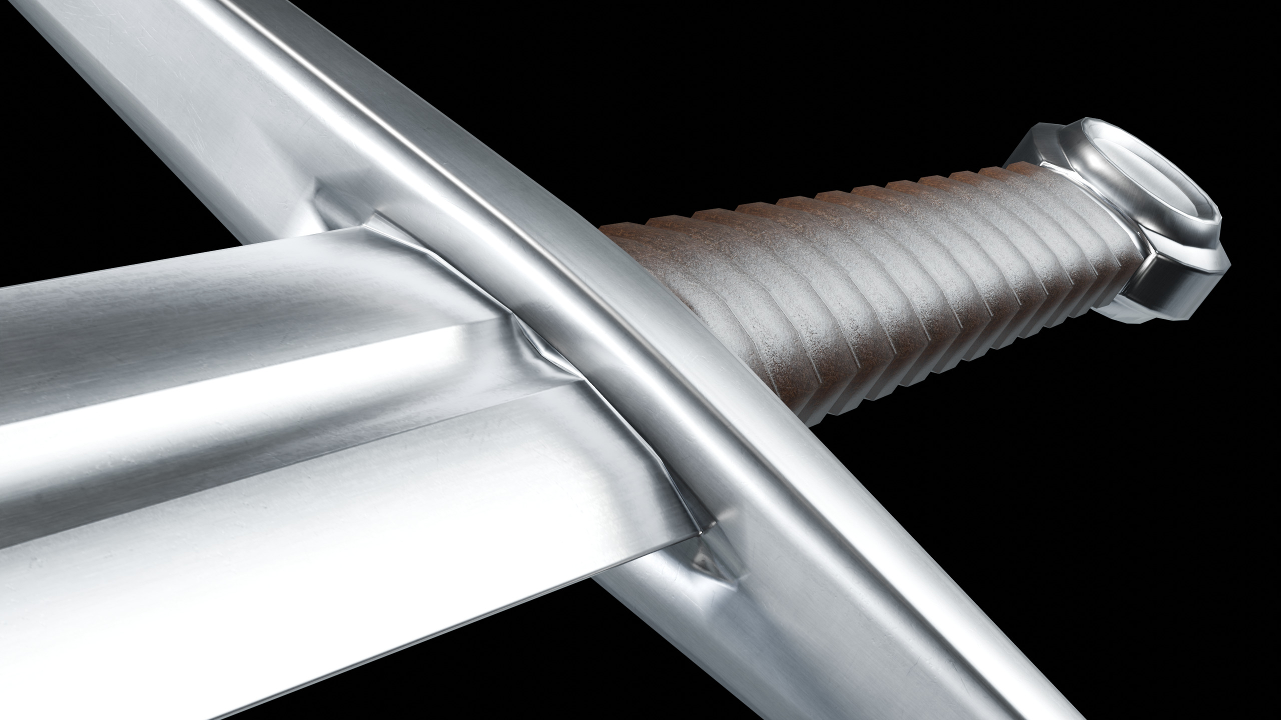 Longsword and Scabbard - 5 Color Variants Low-poly 3D model_9