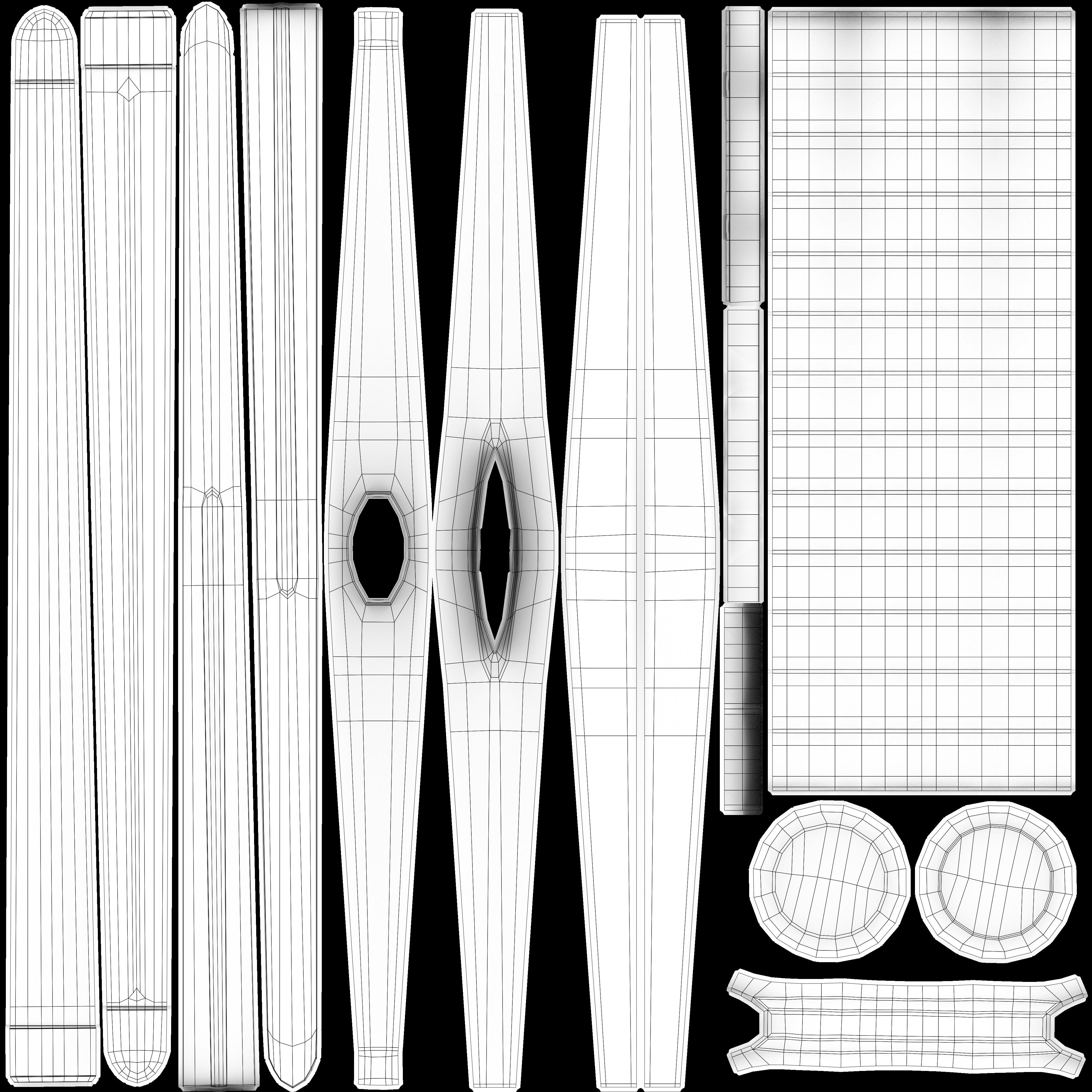 Longsword and Scabbard - 5 Color Variants Low-poly 3D model_10
