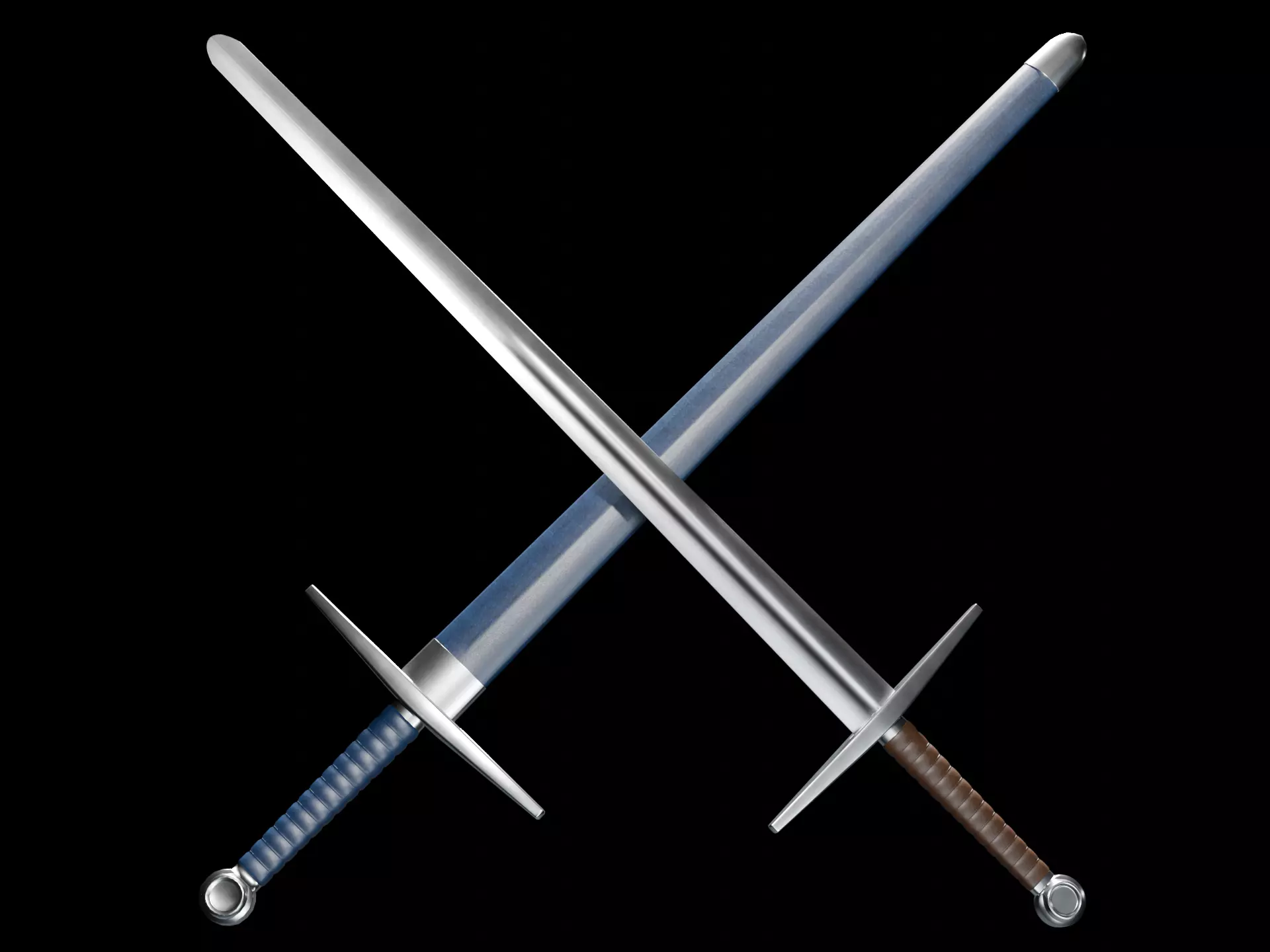 Longsword and Scabbard - 5 Color Variants Low-poly 3D model_0
