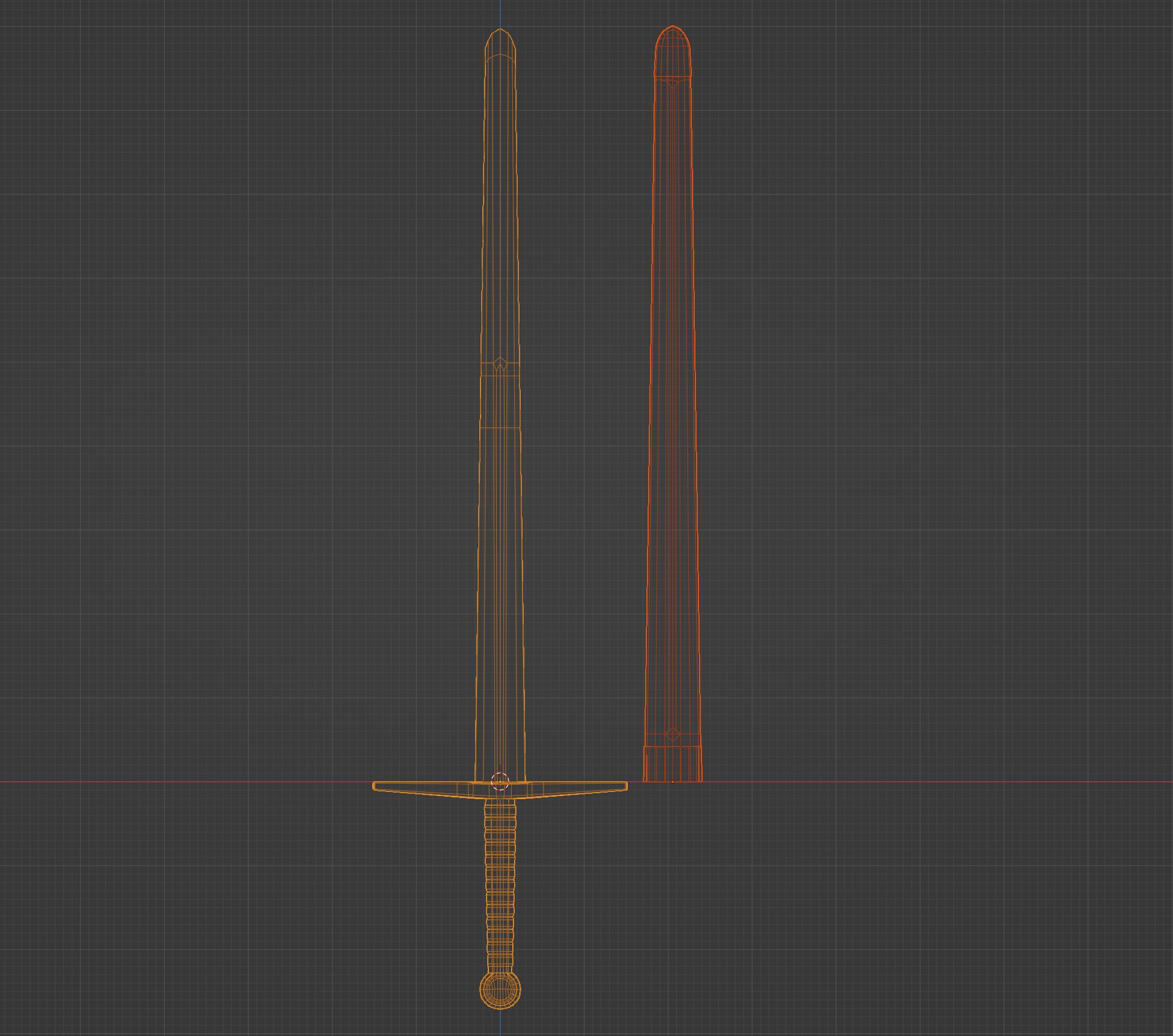 Longsword and Scabbard - 5 Color Variants Low-poly 3D model_5
