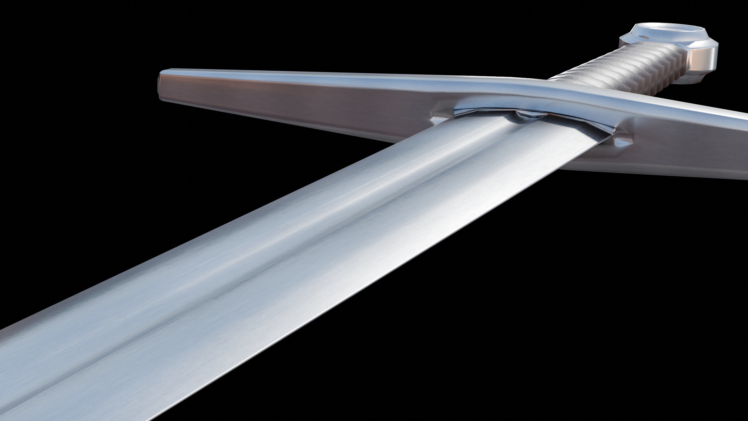 Longsword and Scabbard - 5 Color Variants Low-poly 3D model_3