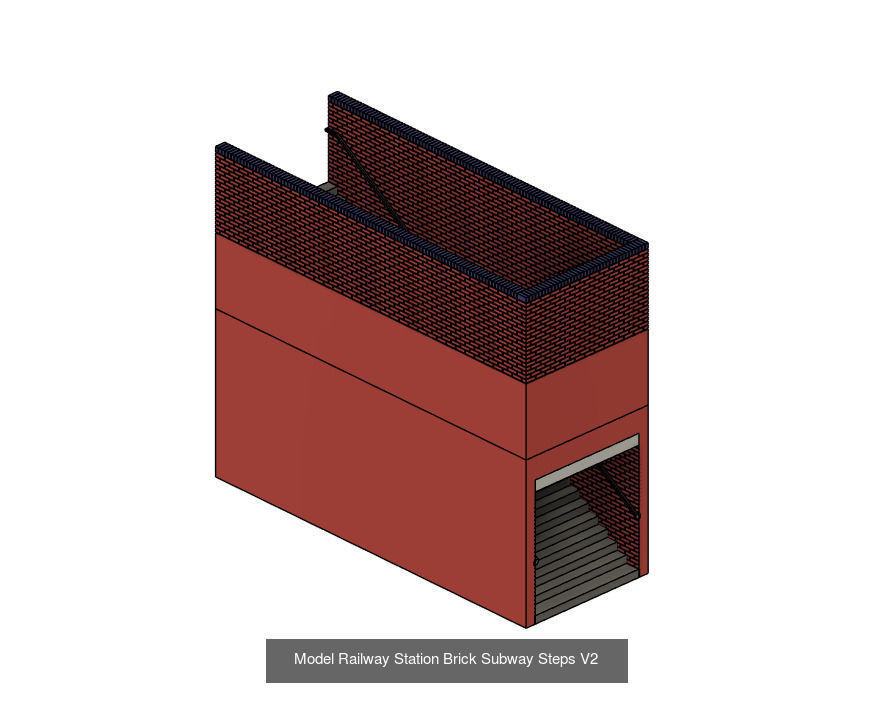 Model Railway Platform Access Steps Various Designs 3D Model Collection_2
