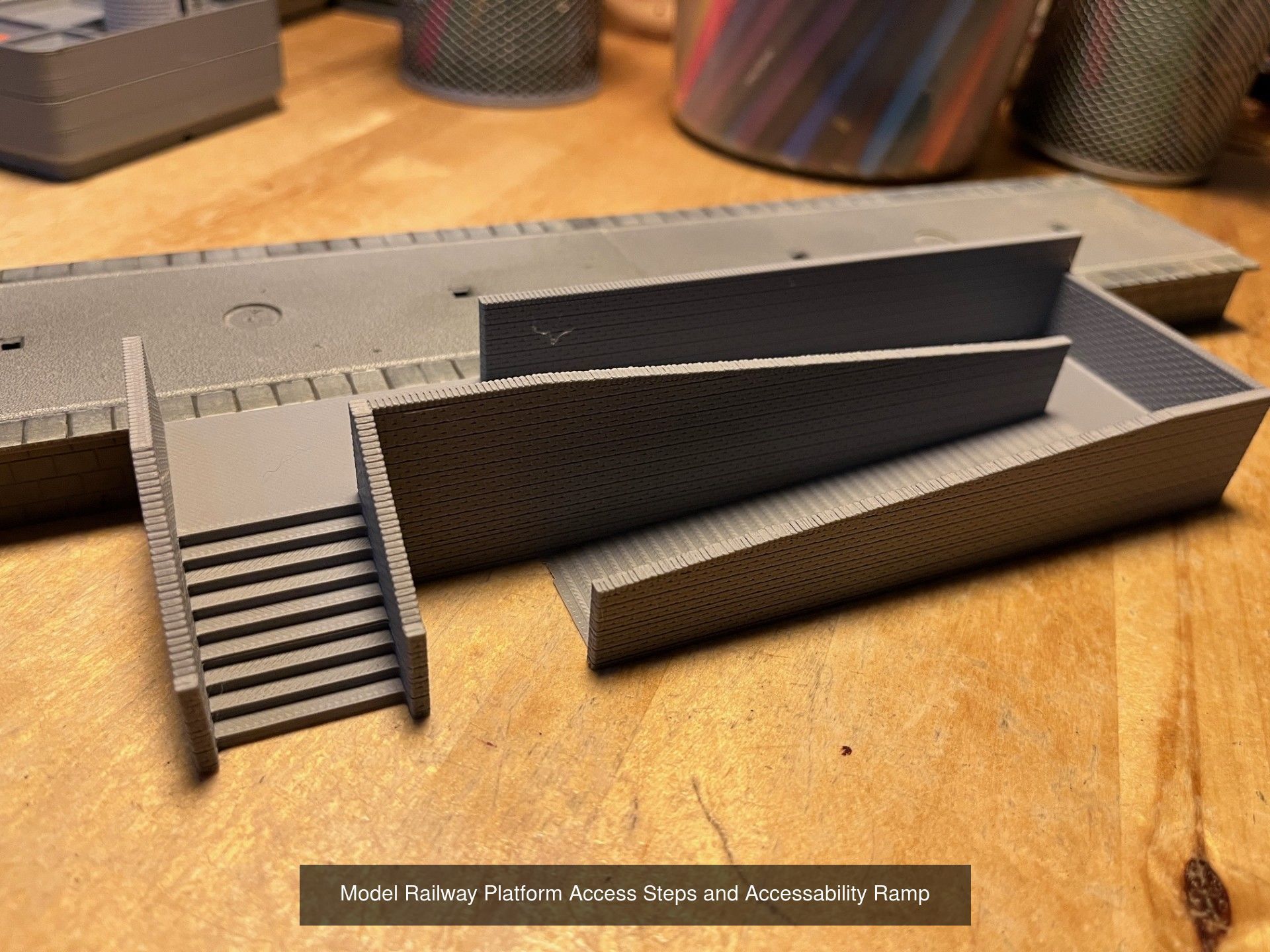 Model Railway Platform Access Steps Various Designs 3D Model Collection_4