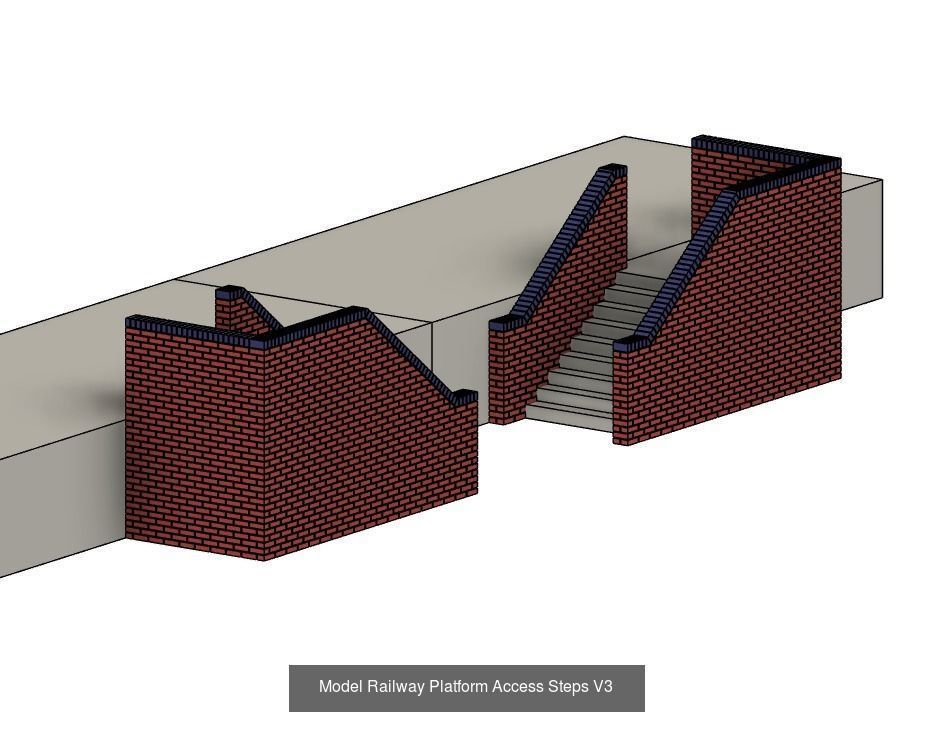 Model Railway Platform Access Steps Various Designs 3D Model Collection_6