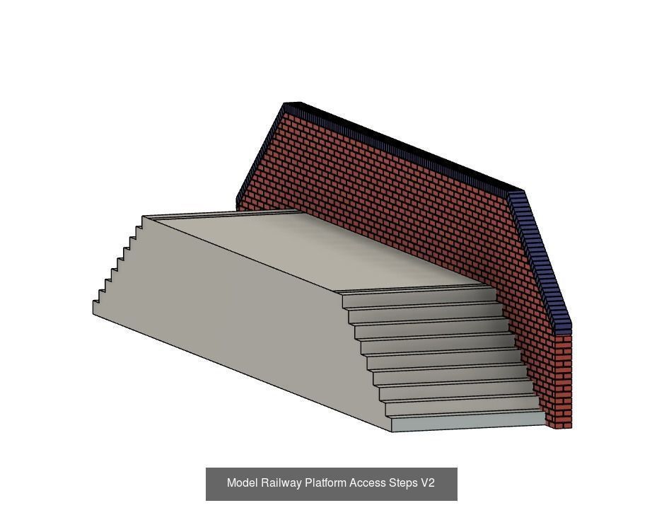 Model Railway Platform Access Steps Various Designs 3D Model Collection_5