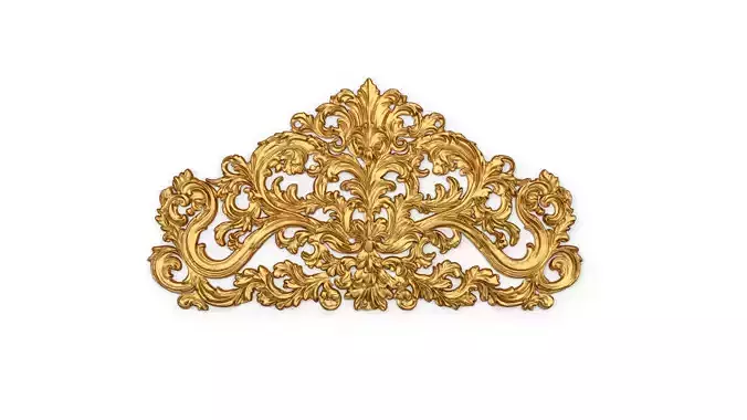 Classic Carved Bed 3D model 20