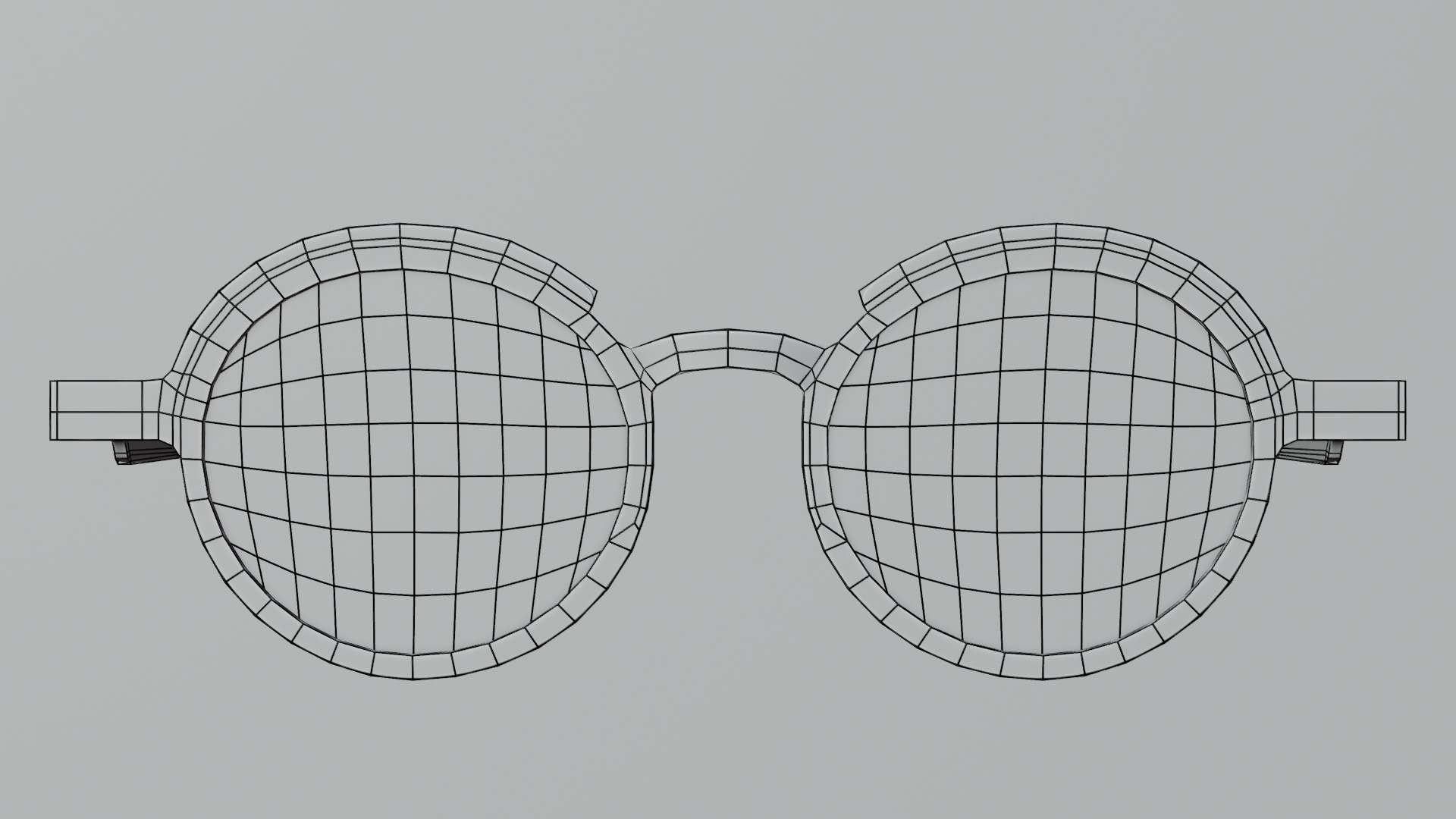 Glasses Round Frame Low-poly 3D model_4