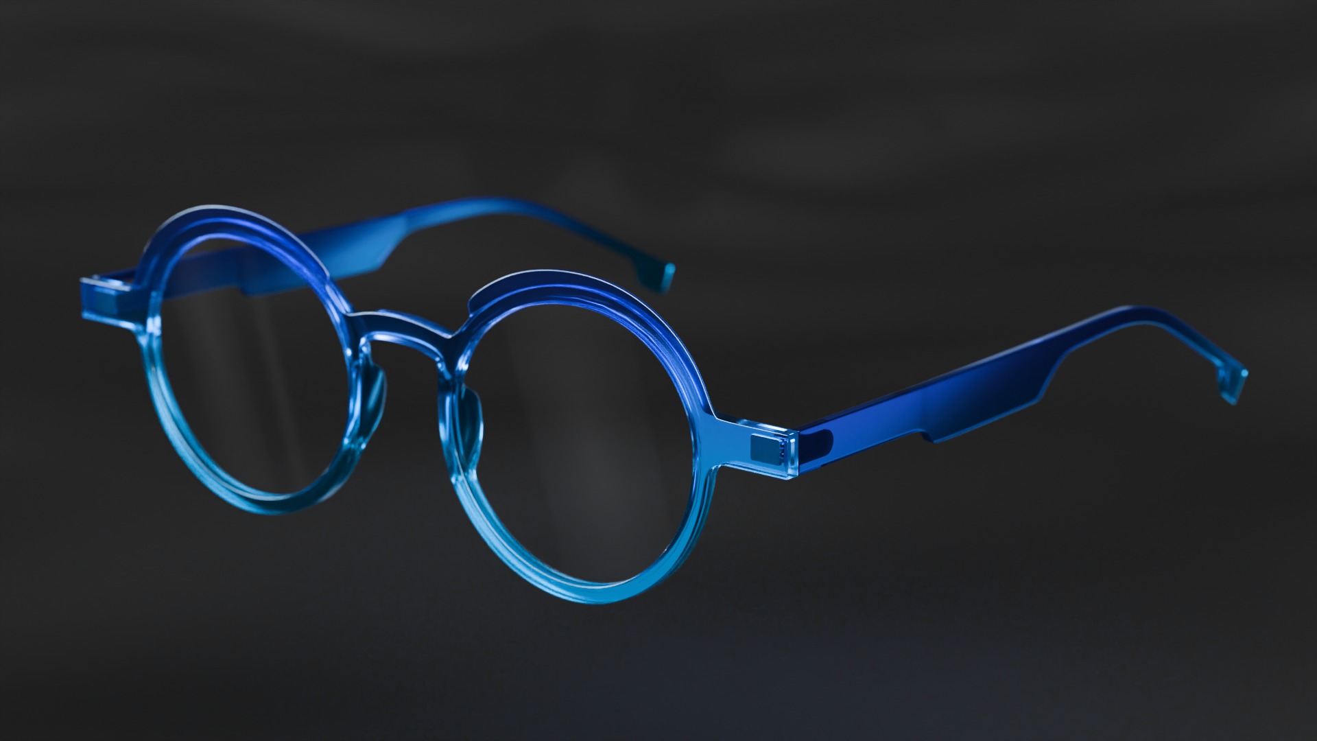 Glasses Round Frame Low-poly 3D model_2