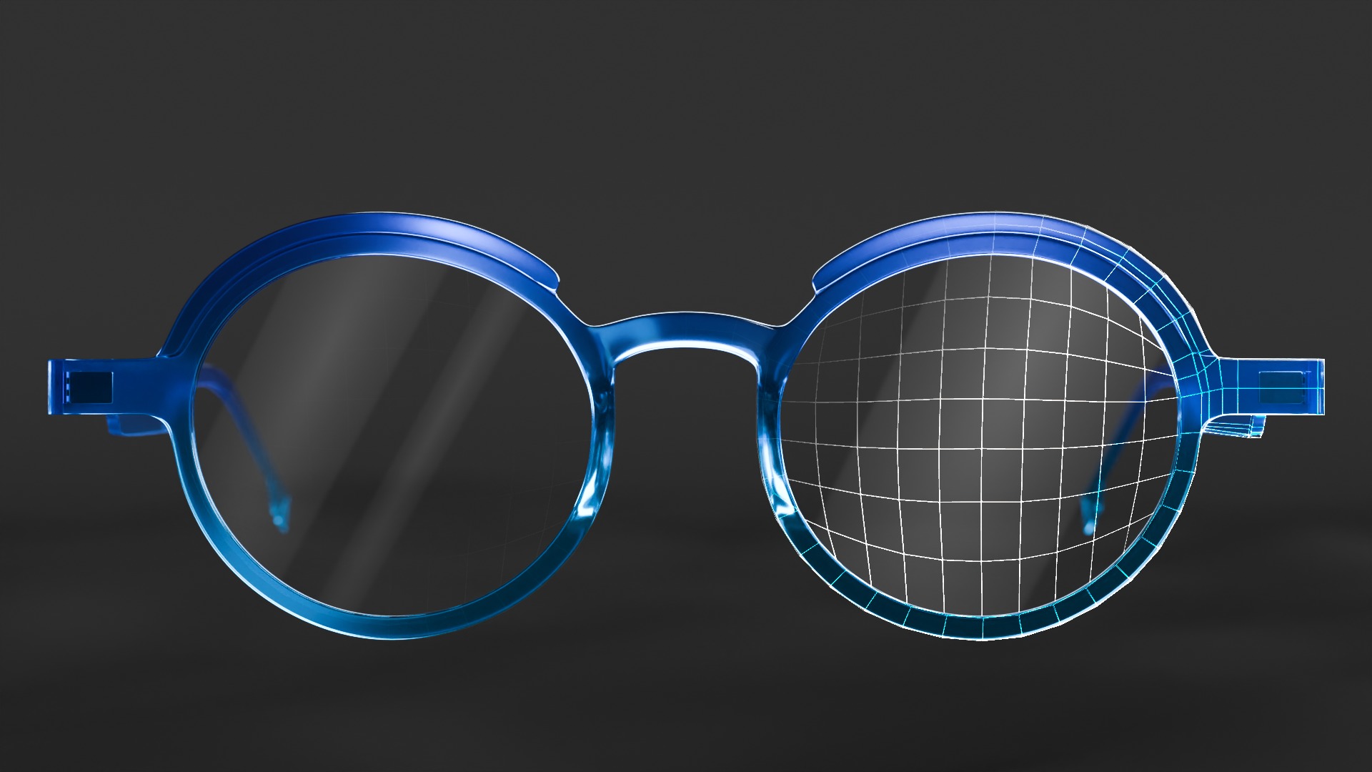 Glasses Round Frame Low-poly 3D model_1