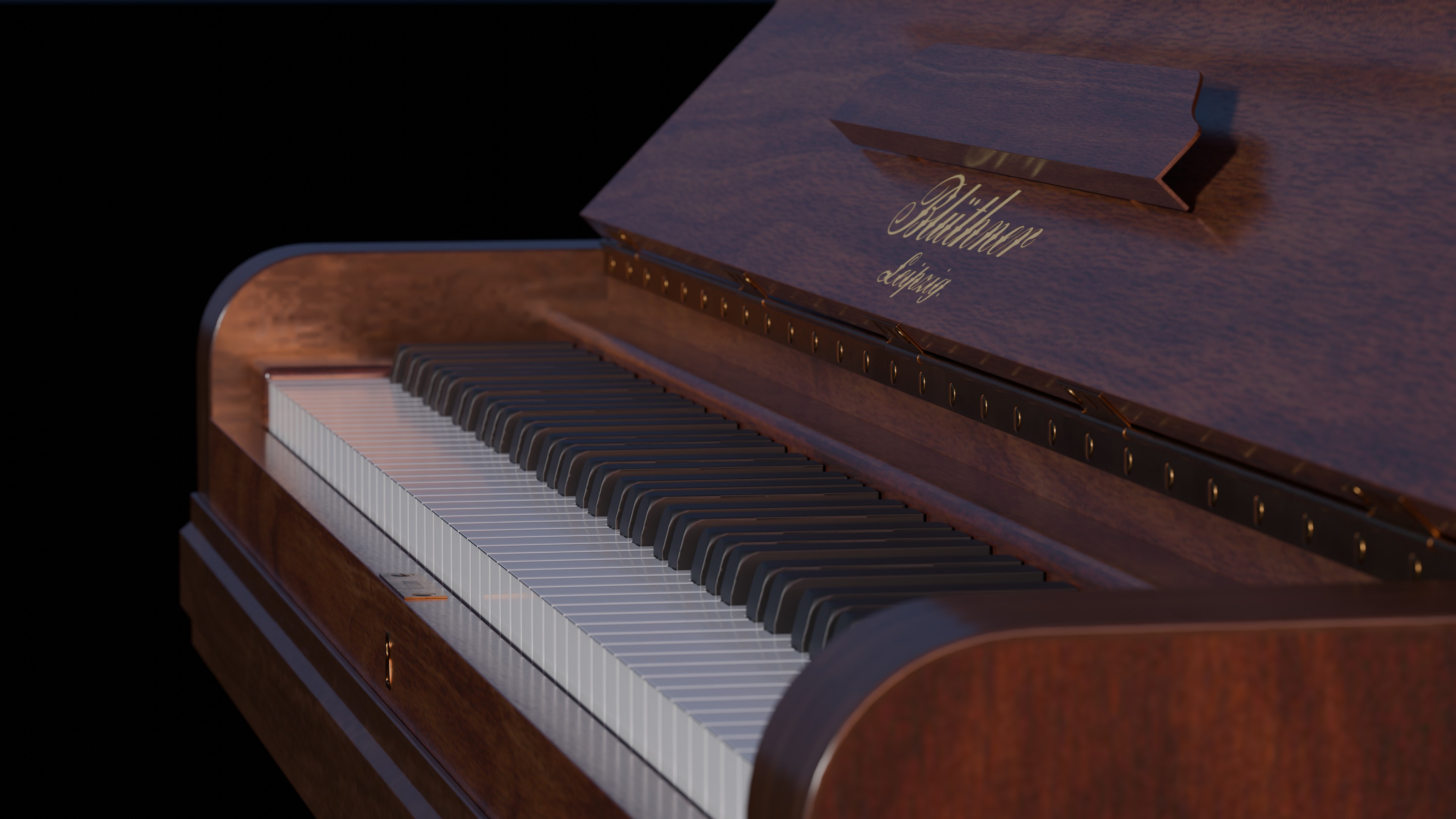 1885 Blunther Upright Piano 3D model_4