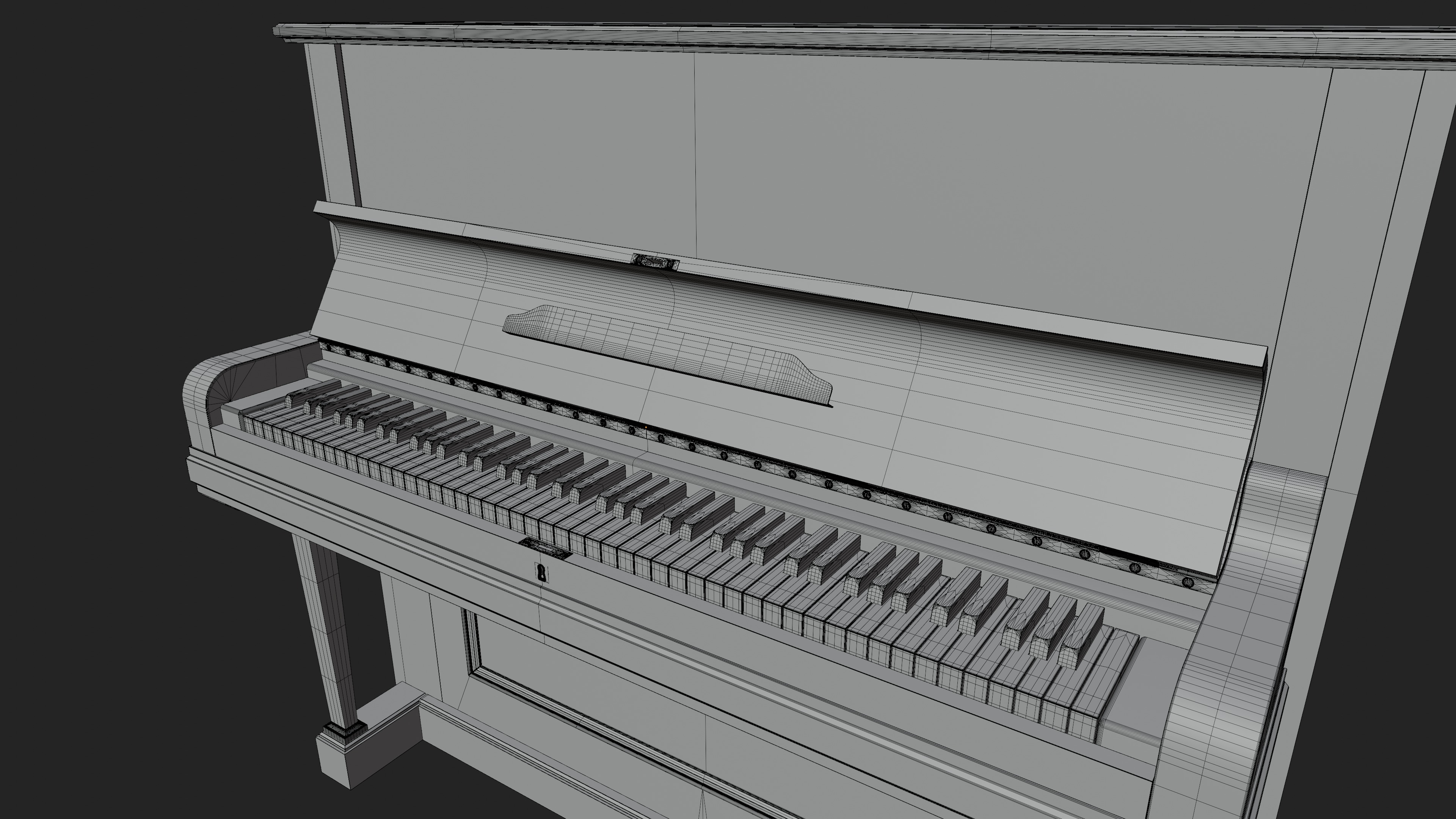 1885 Blunther Upright Piano 3D model_7