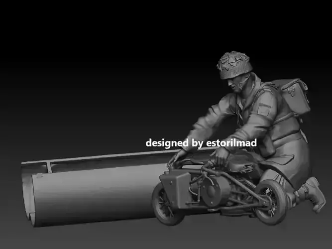WW2 PARACAIDISTA BRITANICOS CON WELBIKE 3D print model
