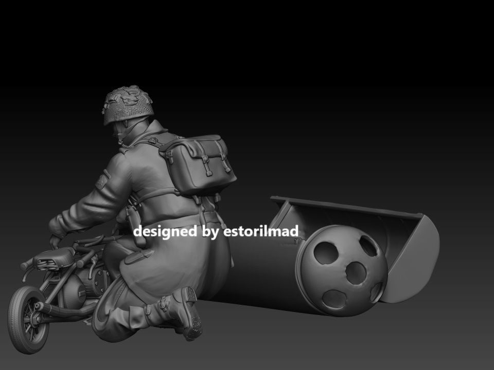 WW2 PARACAIDISTA BRITANICOS CON WELBIKE 3D print model_2