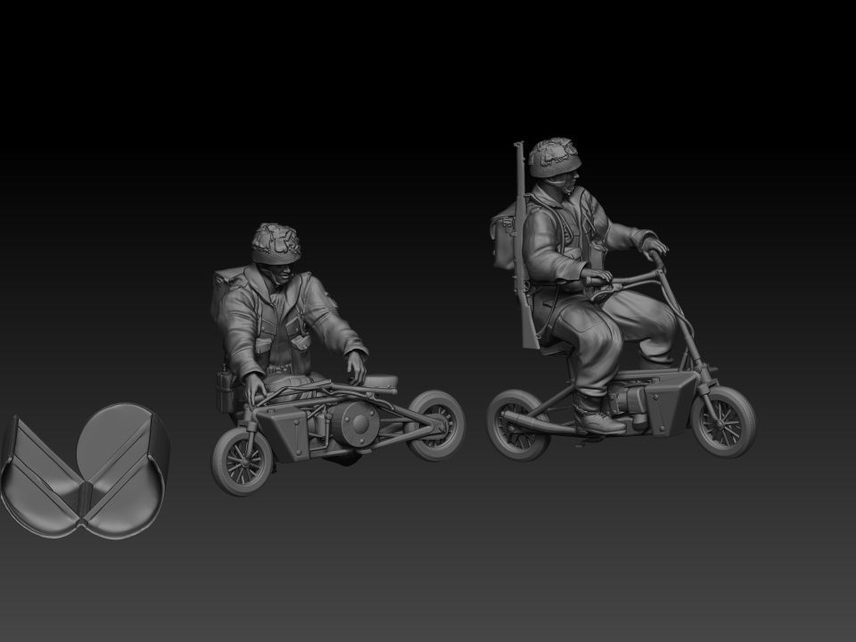 WW2 PARACAIDISTA BRITANICOS CON WELBIKE 3D print model_8