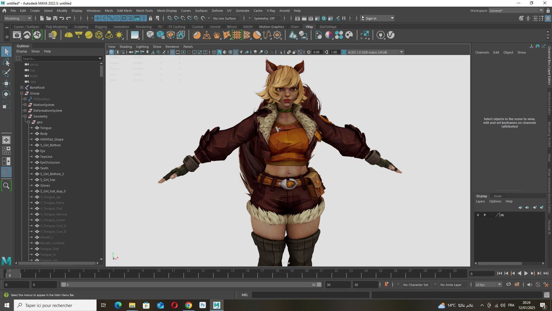 Squirrel Girl 3d model Low-poly 3D model_16