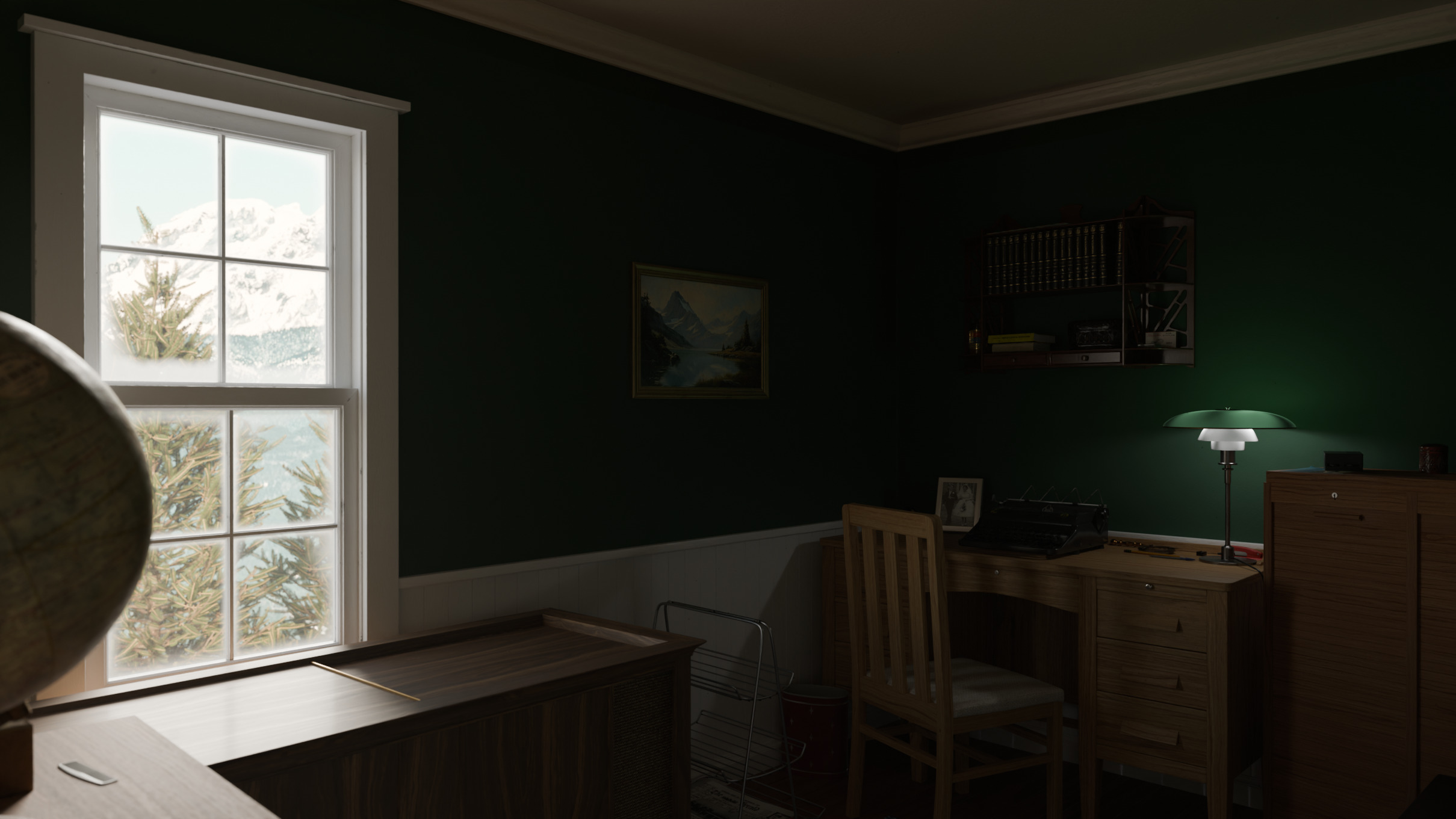 1940s Chippendale Mahogany Wall Shelf 3D model_6