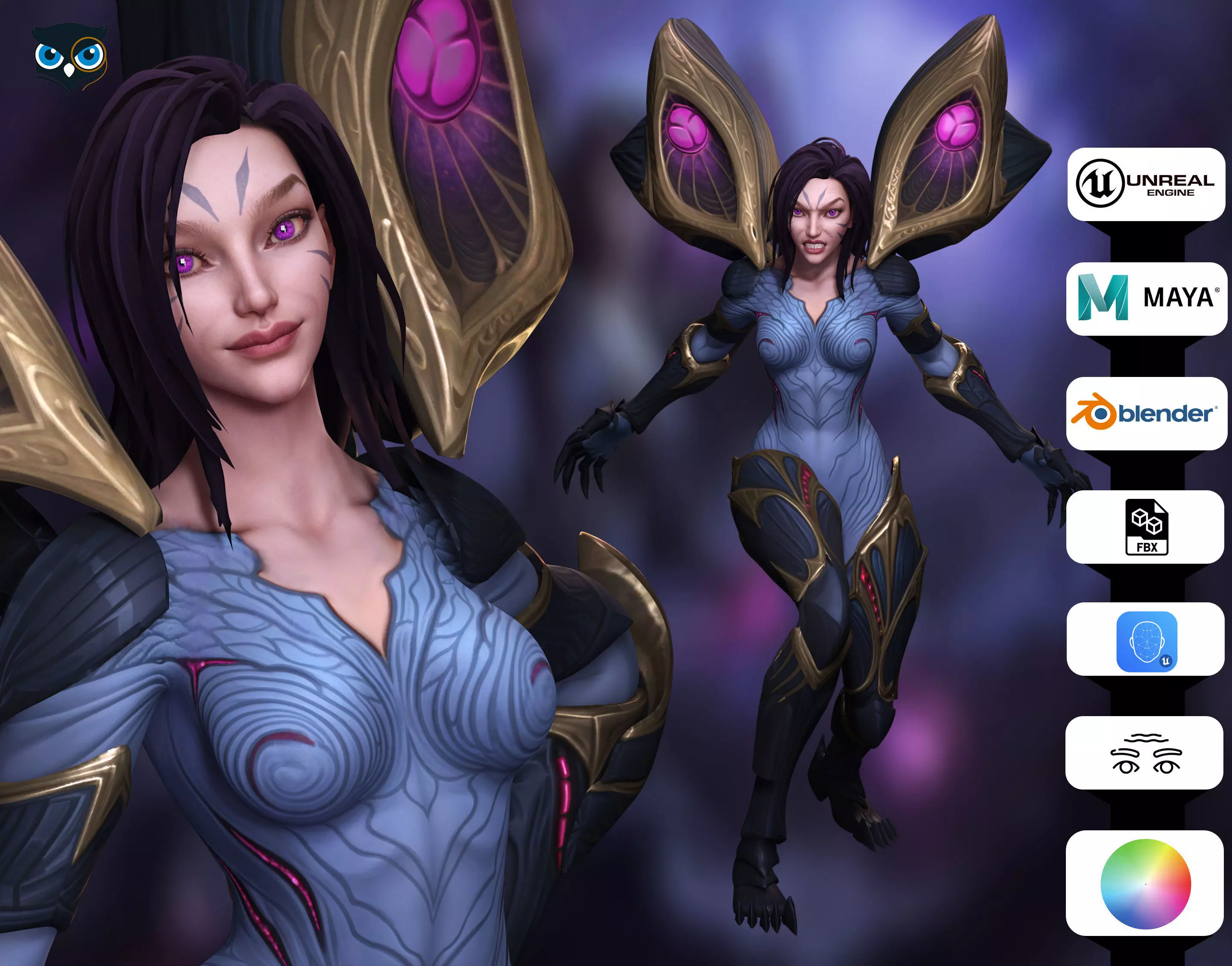 Kaisa League of Legends Low-poly 3D model_0