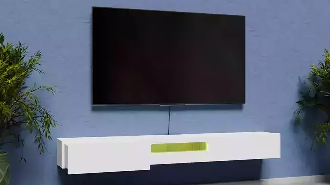Tv Floating stand white