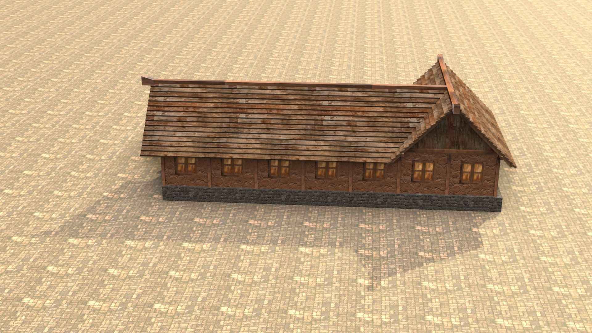 Game-ready medieval stable house Low-poly 3D model_15